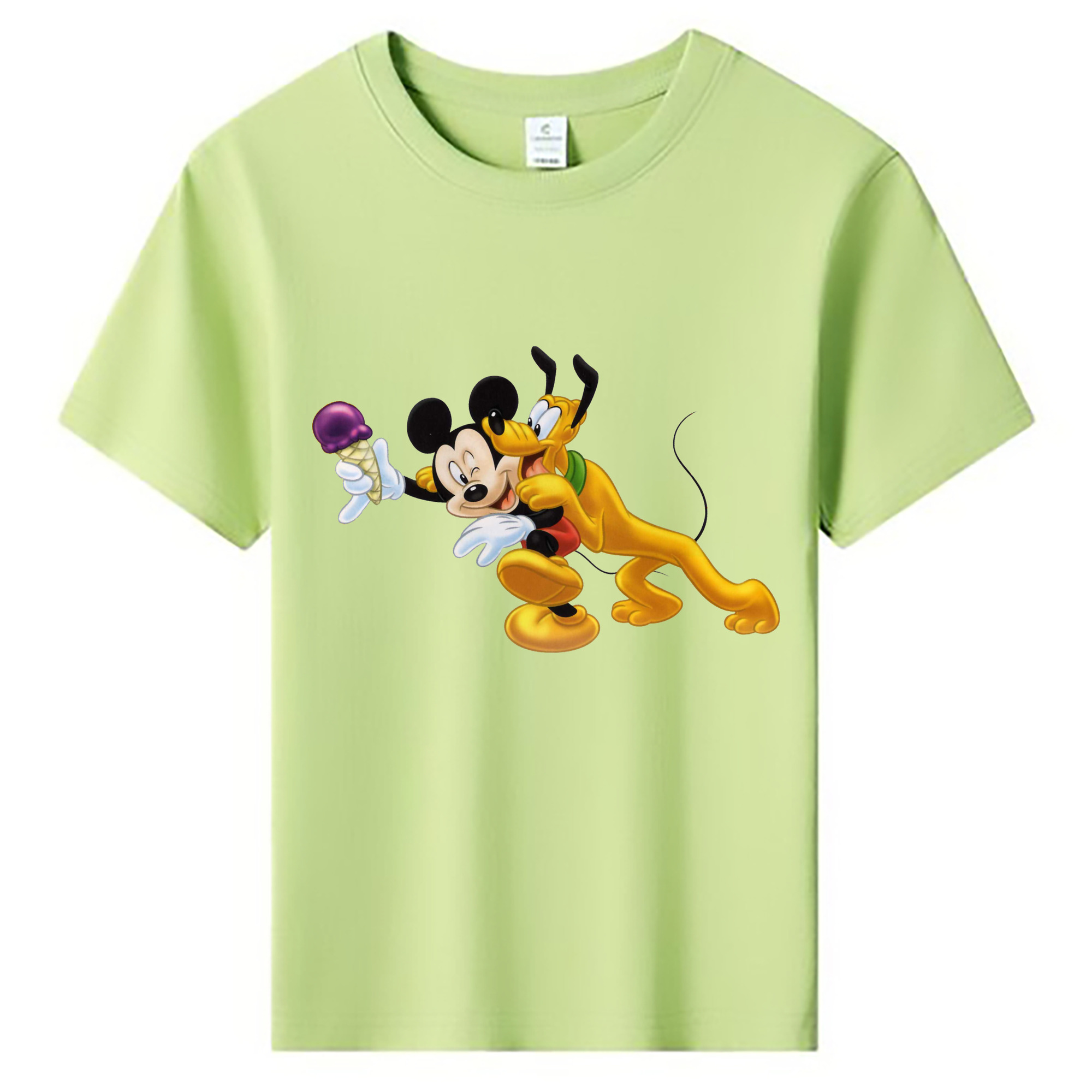 ミッキーマウス Mickey Mouse 綿100％キッズTシャツ（フロントプリント）